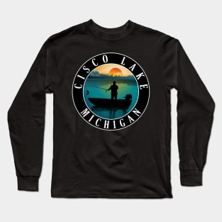 Cisco Lake Fishing Michigan Sunset Long Sleeve T-Shirt